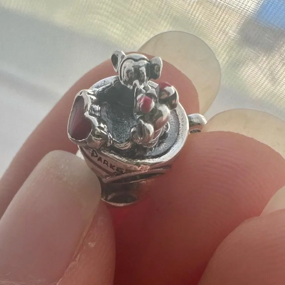 NWOT Mickey Mouse & Minnie Mouse Teacup Disney Parks x Pandora FIT Silver Charm